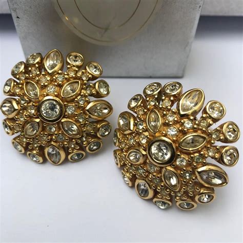 dior round earrings|vintage Dior earrings.